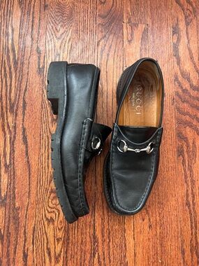 Gucci Vintage Leather Horsebit Lug Sole Loafer Shoes Men’s size 9